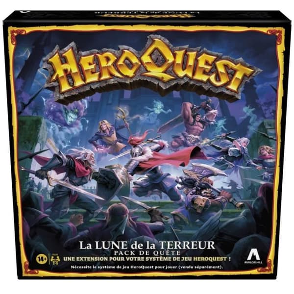 HeroQuest, Terror Moon quest pack, HeroQuest spelsystem krävs, rollspel för 2 till 5 spelare, 14 år