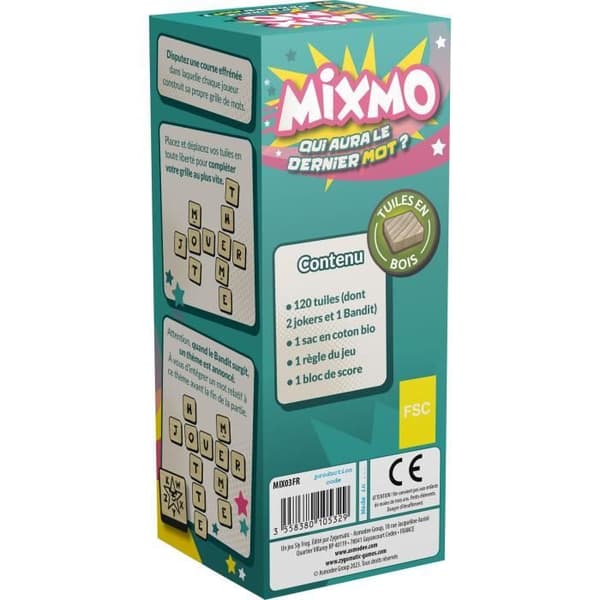 Mixmo brädspel - Asmodee - 2 till 6 spelare - Från 8 år - Bygg ditt ordrutnät