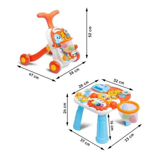 3 i 1 aktivitetsvandringsvagn - CARETERO - SPARK - Orange - Baby - pedagogiskt spel för tidig inlärning