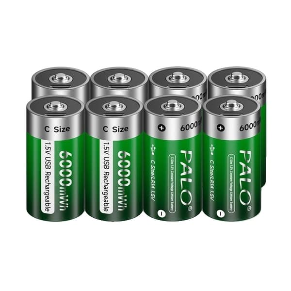 Genopladeligt C-størrelse batteri, 6000mWh, USB-opladning