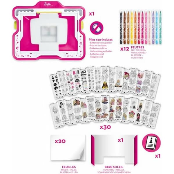 Tegningssæt Maped Lumi´Board Barbie Pink