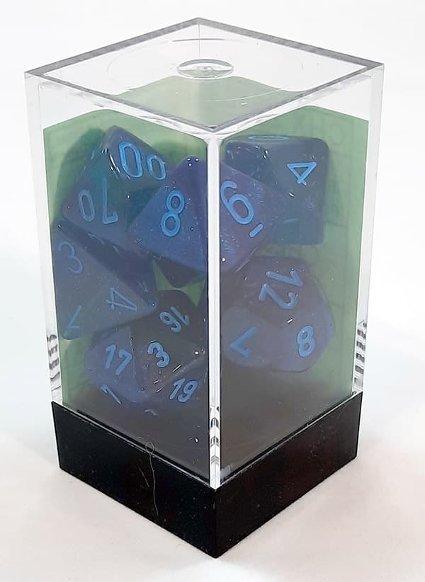 Tärningsset - Gemini Blue w light blue Luminary (CHX26463) - Brädspel
