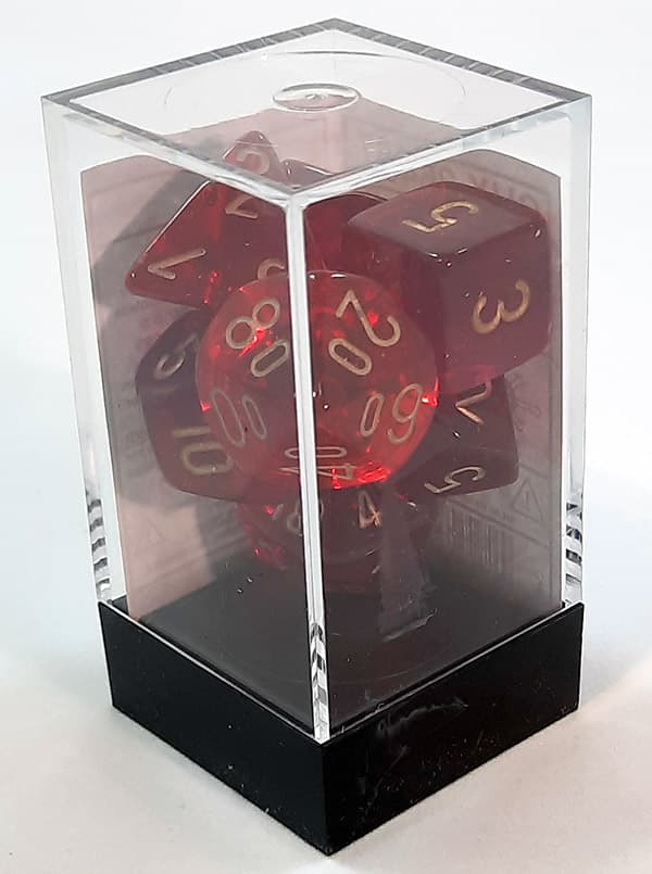 Tärningsset - Gemini Translucent Red-Violet w Gold (CHX26467) - Brädspel