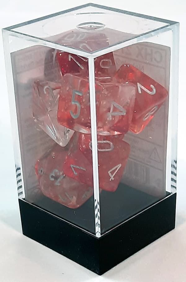 Tärningsset - Nebula Red w silver Luminary (CHX27554) - Brädspel