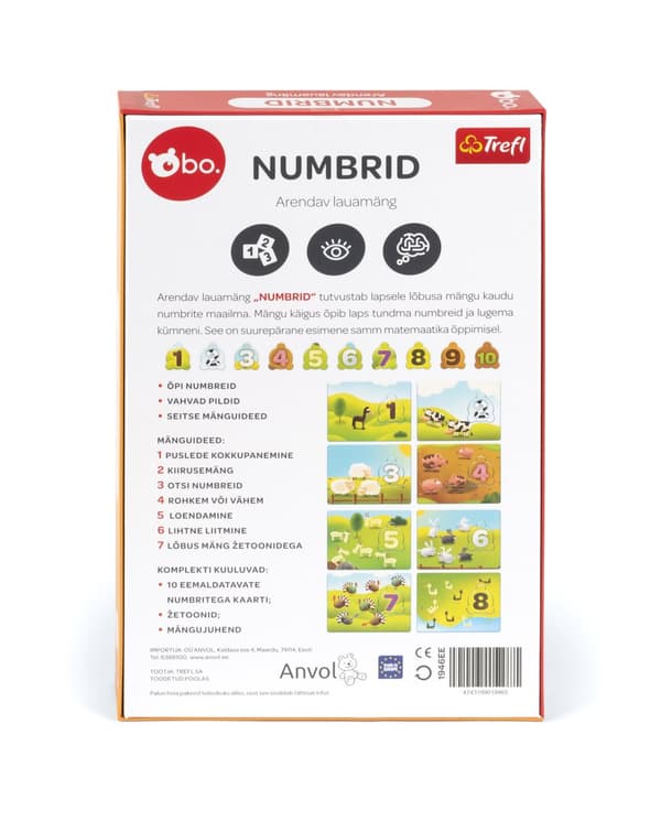 bo. Educational board game "Numbers" (In Estonian lang.)