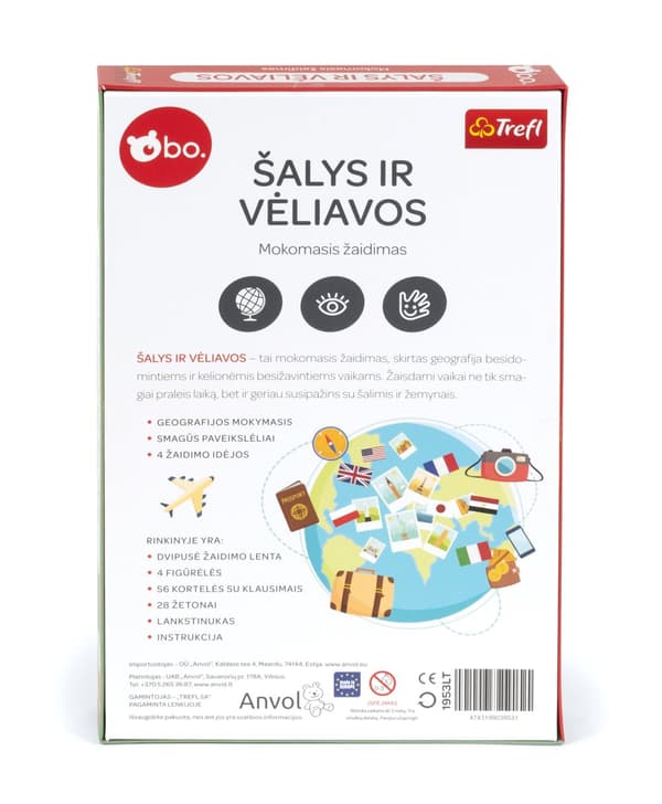 bo. Educational Boardgame "Countries ja Flags" (In Lithuanian lang.)
