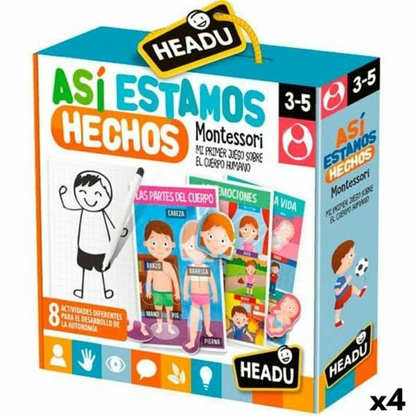 Lærerigt Spil HEADU Así Estamos Hechos Montessori (4 enheder)