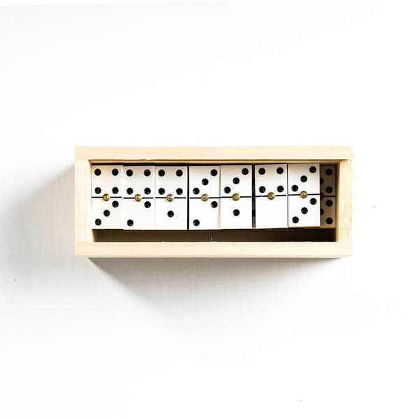 Fournier Celuloid Game Box Wood Domino Chamelo Gylden