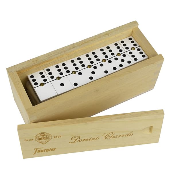 Fournier Celuloid Game Box Wood Domino Chamelo Gylden