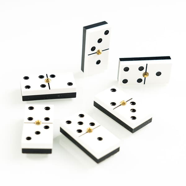 Fournier Celuloid Game Box Wood Domino Chamelo Gylden