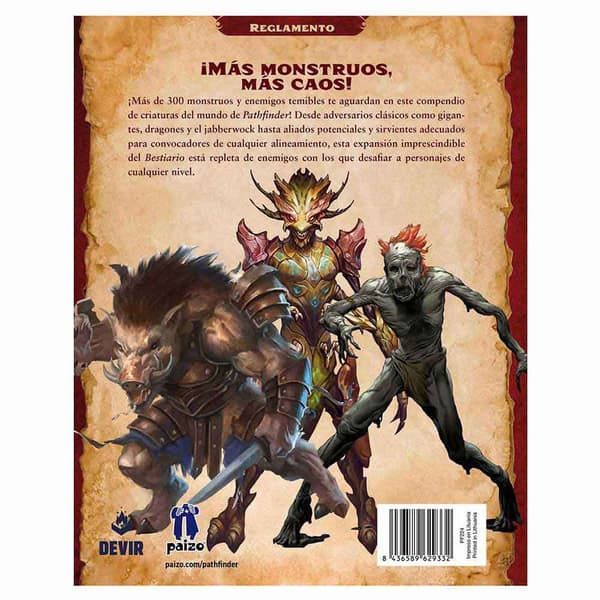 Devir Iberia Pathfinder 2:a Ed. Bestiary 2 Styrelse Spel Flerfärgad