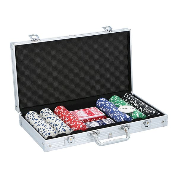Edm Salkun Kanssa Set Poker Hopeinen