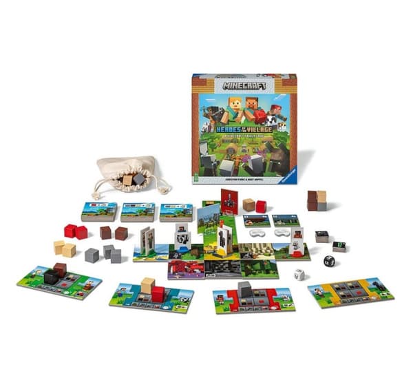 Ravensburger-lautapeli Minecraftin sankarit kylässä
