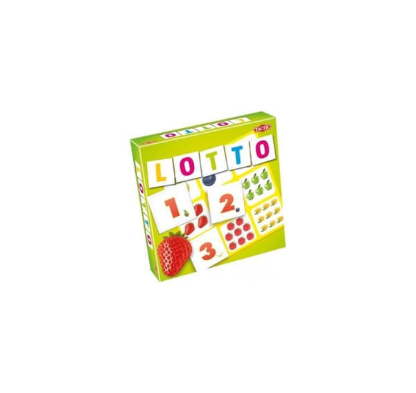 Taktinen lautapeli numeroilla ja hedelmillä Loto