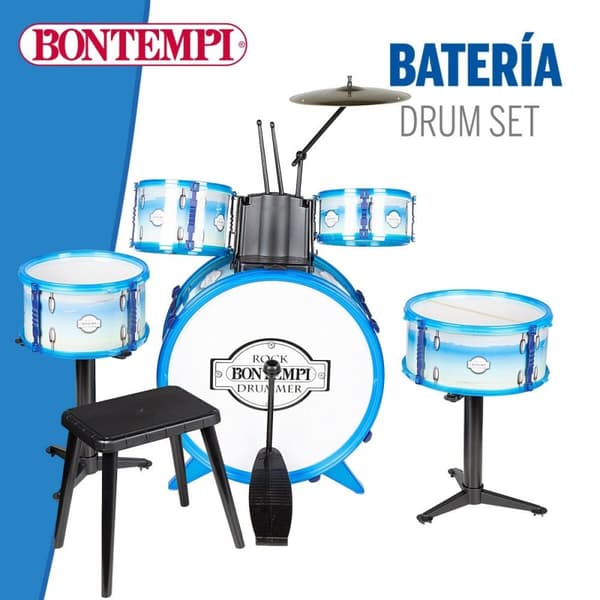 Musikalske trommer Bontempi Blå Plastik 85 x 68 x 65 cm (9 Dele) (2 enheder)