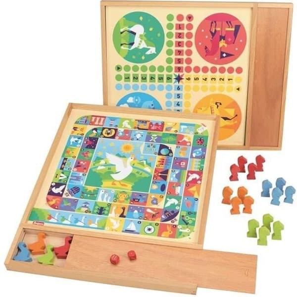 JEUJURA Gås- och småhästspel - Bricka med träpenna