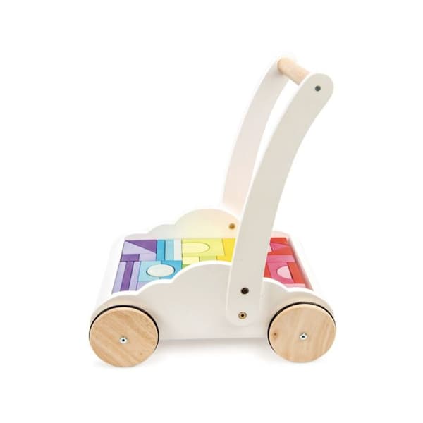 Le Toy Van Petilou Baby Rainbow Cloud Walker är en baby i en unik, mjuk molnformad rollator med 45 träklossar e