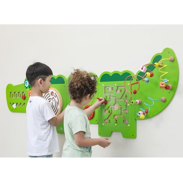 Aktivitetscenter - Viga Toys - Krokodil - 1,87 m - Trä, metall, plast - för baby