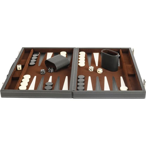 Backgammon indlagt 35 x 24 cm sort