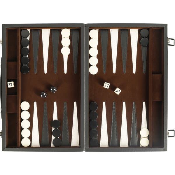 Backgammon indlagt 35 x 24 cm sort