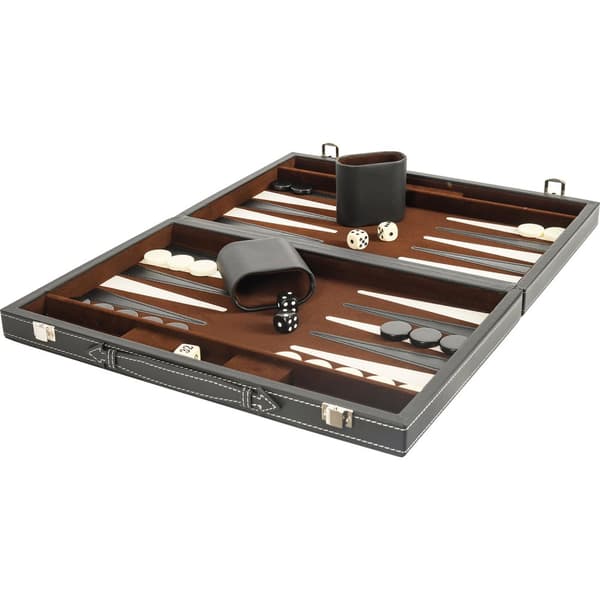 Backgammon indlagt 35 x 24 cm sort