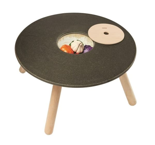 Lek- och förvaringsbord - PLANLEKSAKER - Svart och beige - Från 3 år - Inomhus