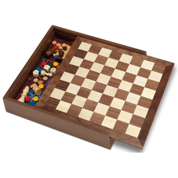 Abba Games Board Set 5 Backgammon 1 Oce/parkering/schack/damer Och Backgammon Brädspel Guld