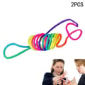 Miniatyrbild 3 av 4: Pack 2 Finger Order Rainbow Rope Finger Game Toy | Fingertwist Rainbow Rope Filament Game Cradle Rainbow Toy Fingertwist