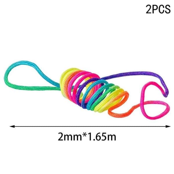 Pack 2 Finger Order Rainbow Rope Finger Game Toy | Fingertwist Rainbow Rope Filament Game Cradle Rainbow Toy Fingertwist