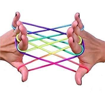 Pack 2 Finger Order Rainbow Rope Finger Game Toy | Fingertwist Rainbow Rope Filament Game Cradle Rainbow Toy Fingertwist