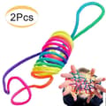 Miniatyrbild 1 av 4: Pack 2 Finger Order Rainbow Rope Finger Game Toy | Fingertwist Rainbow Rope Filament Game Cradle Rainbow Toy Fingertwist