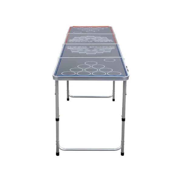 Hopfällbart LED Beer Pong Bord - Grå - Barn - 240cm - MDF
