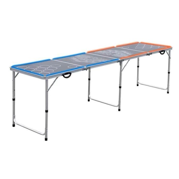Hopfällbart LED Beer Pong Bord - Grå - Barn - 240cm - MDF