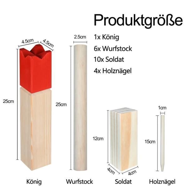 XMTECH Kubb utomhus träspel - Wooden Vikings Swedish Chess Outdoor Game för hela familjen