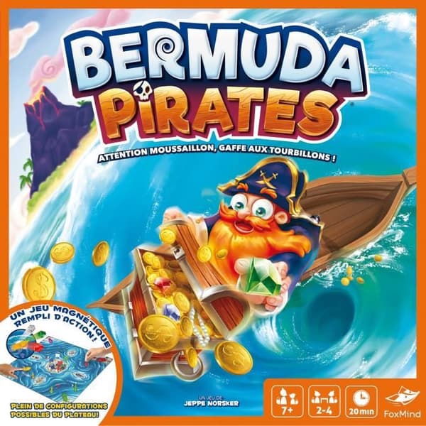 Bermuda Pirates - Asmodee - Magnetic Board Game - Actionspel 2 till 4 personer - 7 år och uppåt