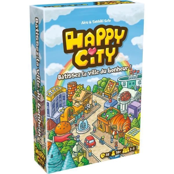Cocktailspel - Happy City - As d'Or 2022 - Brädspel - Från 10 år - 2 till 5 spelare - 30 minuter
