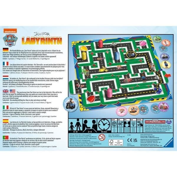 PAT'PATROUILLE Labyrinthe Jr - Ravensburger - Brädspel för barn - Skattjakt i en rörlig labyrint - Från 4 år