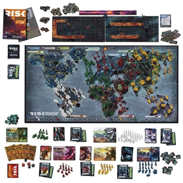 Risk Shadow Forces, strategispel, Legacy brädspel för familjer och vuxna, från 13 år, 3 till 5 spelare, Avalon Hill