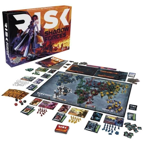Risk Shadow Forces, strategispel, Legacy brädspel för familjer och vuxna, från 13 år, 3 till 5 spelare, Avalon Hill