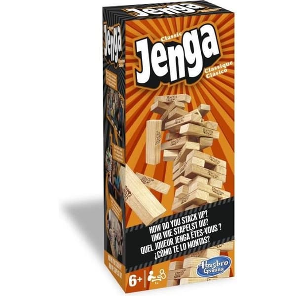 Jenga - Klassiskt brädspel - Klossar i massivt trä - För barn från 6 år och uppåt