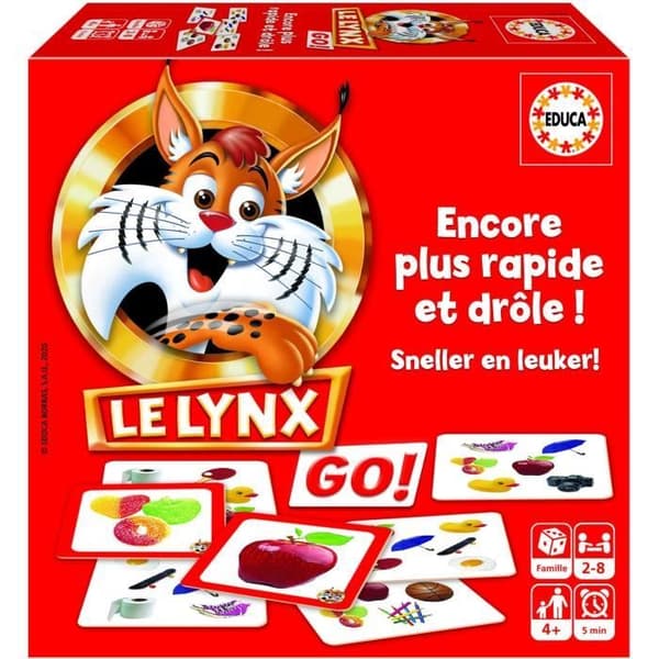 Lynx-kortspelet - EDUCA - Röd - Tecknade serier och serier - Blandat