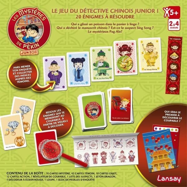 LANSAY - THE MYSTERIES OF PEKIN - Brädspel - Juniorversion - 2 till 4 spelare - Från 5 år