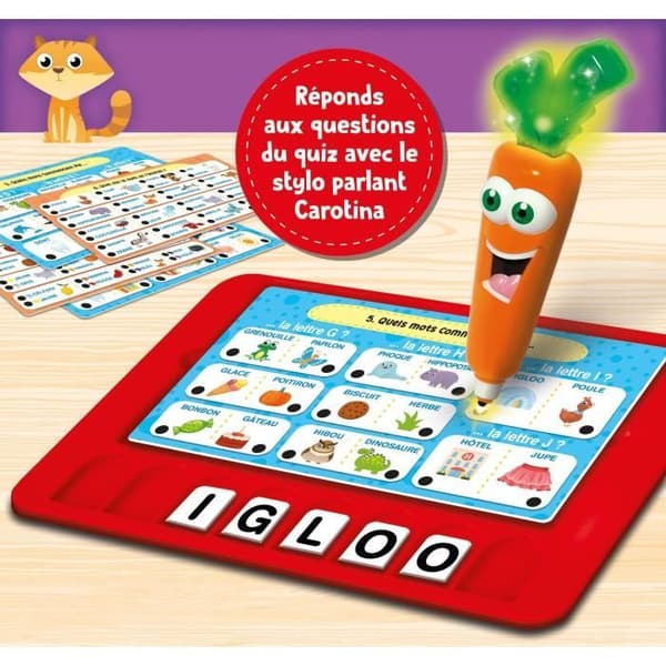 Utbildningsspel - LISCIANI - Carotina - Talande penna - Stort vokabulärspel - Interaktivt alfabet - Från 3 år