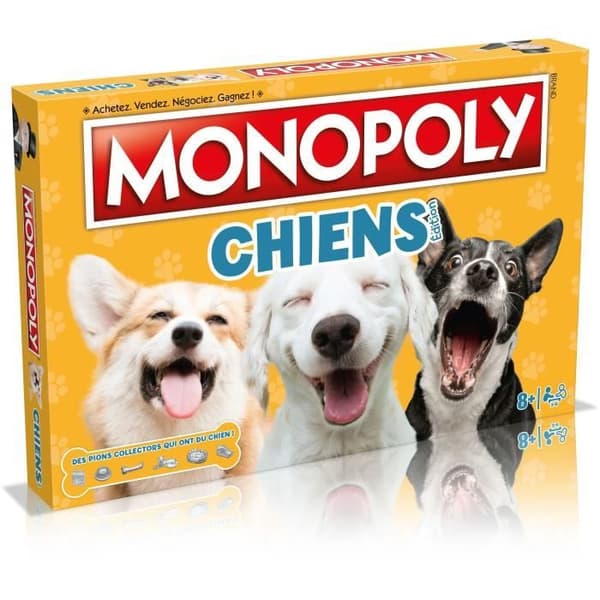 Monopolhundar - Brädspel - VINNANDE RÖRELSER - Monopol med hundar av olika raser.