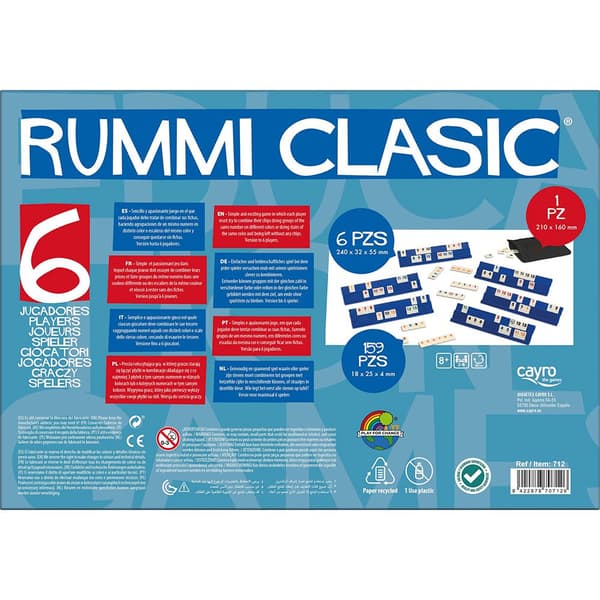 Cayro Klassisk Rummi 6 Spelare Styrelse Spel Durchsichtig