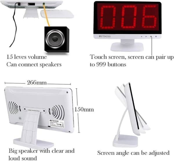 Buzzer System - Retekess - TM101 - 8 Knappar - Flera Svarsalternativ - Flerfärgad LED