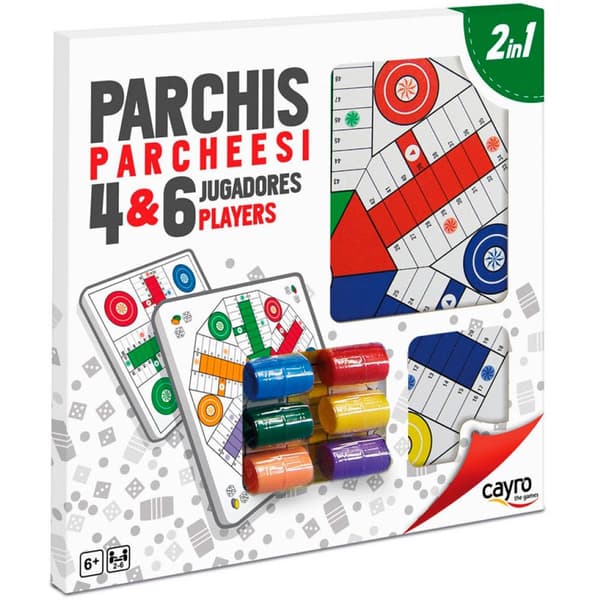 Cayro Komplet Træ Parchis 4-6 Spillere 40 Cm Bestyrelse Spil Flerfarvet