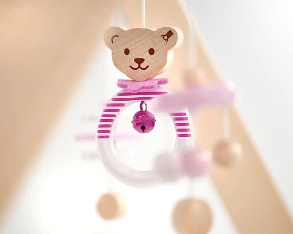 Aktivitetsbord - Selecta aktivitetsleksak - 64306 - Bear Steiff Trapeze i rosa trä 59 cm