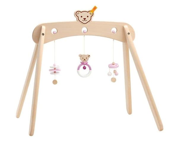 Aktivitetsbord - Selecta aktivitetsleksak - 64306 - Bear Steiff Trapeze i rosa trä 59 cm