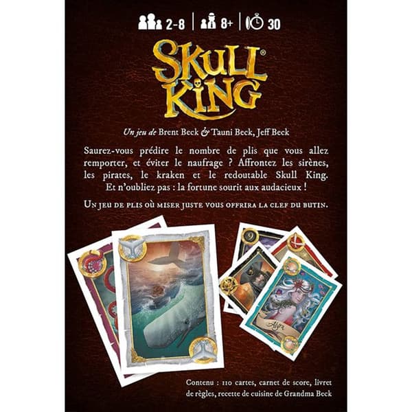 Skull King-kortspel - Blackrock - Fransk version 2022 - 2 spelare eller fler - Blandat - Brun